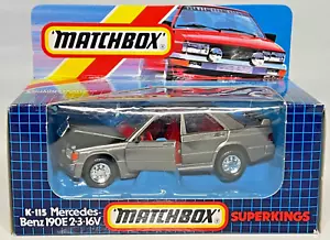Matchbox Super Kings K-115 1985 Mercedes 190E 2-3-16 - Gray - Picture 1 of 4