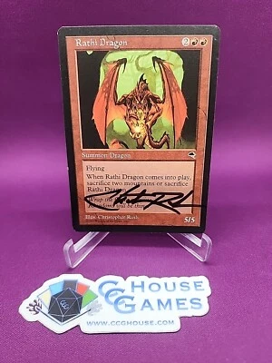 MTG Rathi Dragon Tempest Artist Signed Christopher Rush Gen 3 Magic *CCGHouse* - Image 1 of 4
