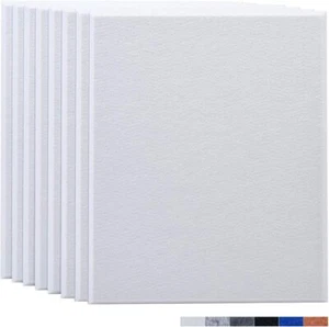 8Pcs Beveled Edge 3D Acoustic Panels "White" 600mm*600mm*9mm - Picture 1 of 10
