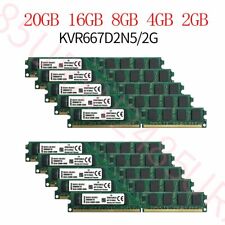 20GB 16GB 8GB 4GB 2GB DDR2 667MHz KVR667D2N5/2G PC2 DIMM Memory RAM Kingston Lot