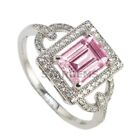 Bague pierre précieuse quartz rose en plaqué or 14 carats bague de mariage cadeau pour elle