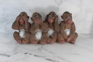 Universal Statuary Corp 1969 Monkeys Of Wisdom Molded Plastic - Picture 1 of 5