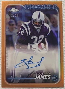 2024 topps chrome edgerrin james autograph orange refractor/25 - Picture 1 of 2