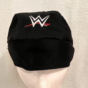 WWE WRESTLING Skull Cap Do Rag Biker Cap Logo Front Black Tie Back Riding Hat - Picture 1 of 10
