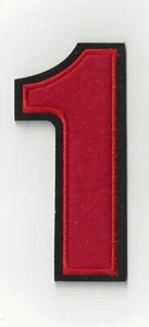 RED 4 inch tall - large sew or iron on patch numbers letter Red Jersey uniform - Picture 1 of 7