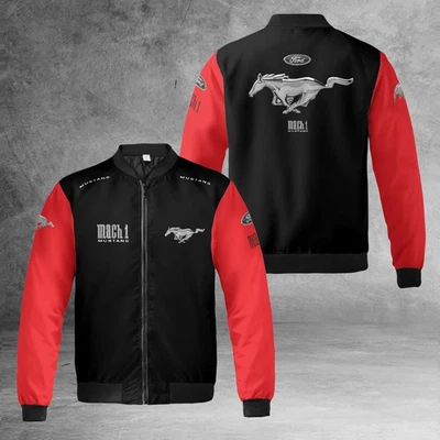 Mustang Mach 1 Muscle Car Unisex A prueba de viento Chaqueta de bombardero Pony Car Lover-1 Foto 1 de 4