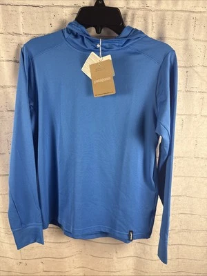 NWT Patagonia Kids Capilene Silkweight Hoody Size M (10) Vessel Blue Retail $49 - Image 1 of 4