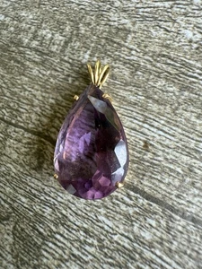 14k amethyst pendant Huge - Picture 1 of 10