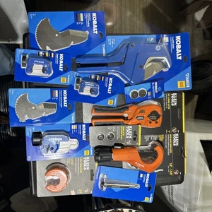 Plummer Tools Kit 8 Kobalt And 4 Klein Tool (pvc, Copper, Pex Tubing Cutters New - Picture 1 of 15