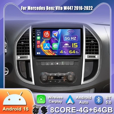 For Mercedes Benz Vito W447 2016-22 CarPlay Android 15 Auto Car Stereo GPS 64GB - image 1 of 4