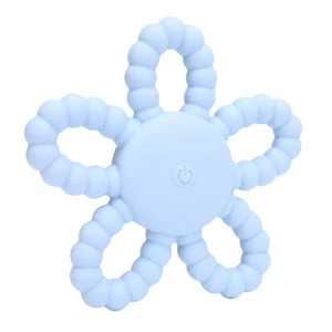Lebensmittelqualität Baby 6 Finger Beißring Vibrierend Silikon Kauspielzeug Himmelblau - Bild 1 von 23