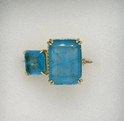 Anillo Bomb Party Mental Health Awareness RG24116 Together We Rise dorado azul talla 8 Foto 1 de 3