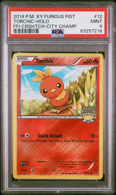 2014 Pokemon Xy Furious Fists Torchic #12 Ffi-Crshtch-City Champ. PSA 9 - Image 1 of 2
