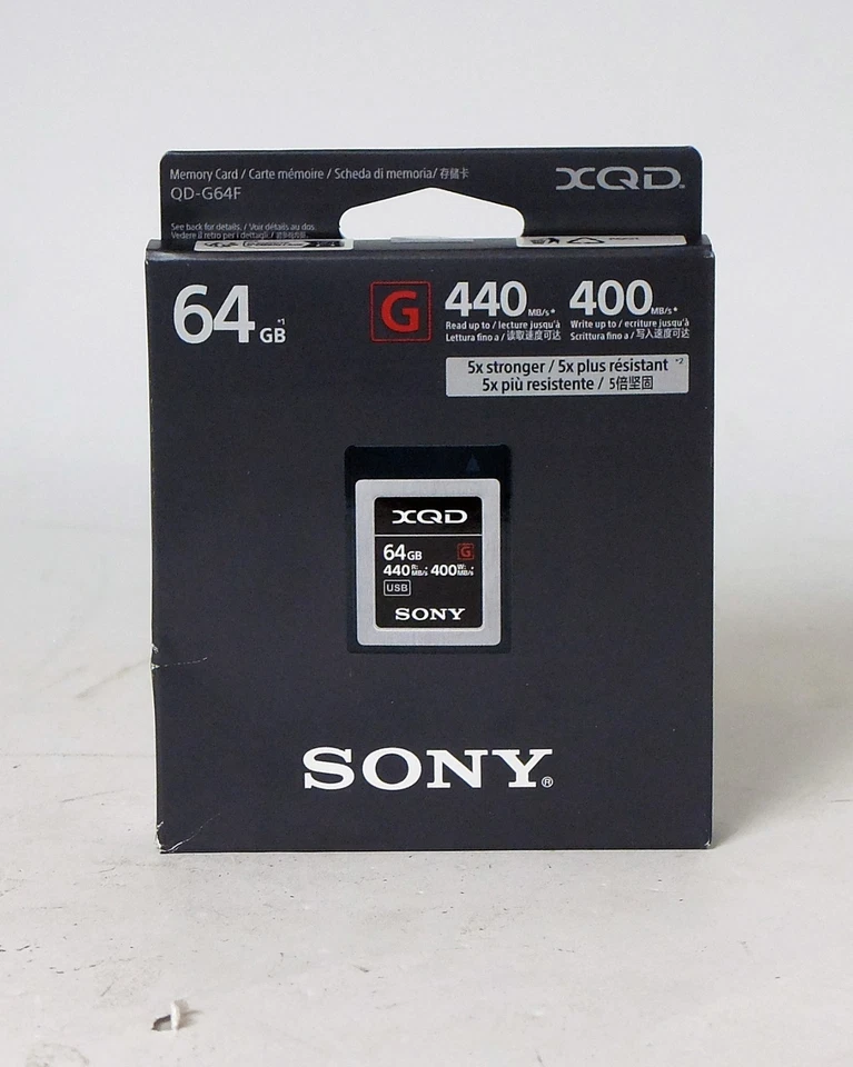 Tarjeta de memoria Sony 64 GB 64 GB XQD G 440 MB/S 400 MB/S QD-G64F NUEVA Foto 1 de 1