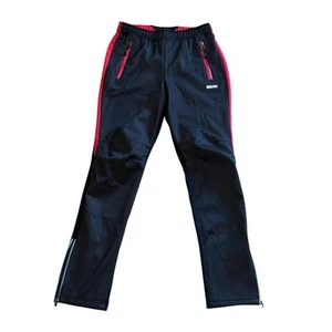 ARSUXEO Winter Cycling Pants Warm Up Thermal Fleece Black Red Men’s Size Medium - Picture 1 of 6