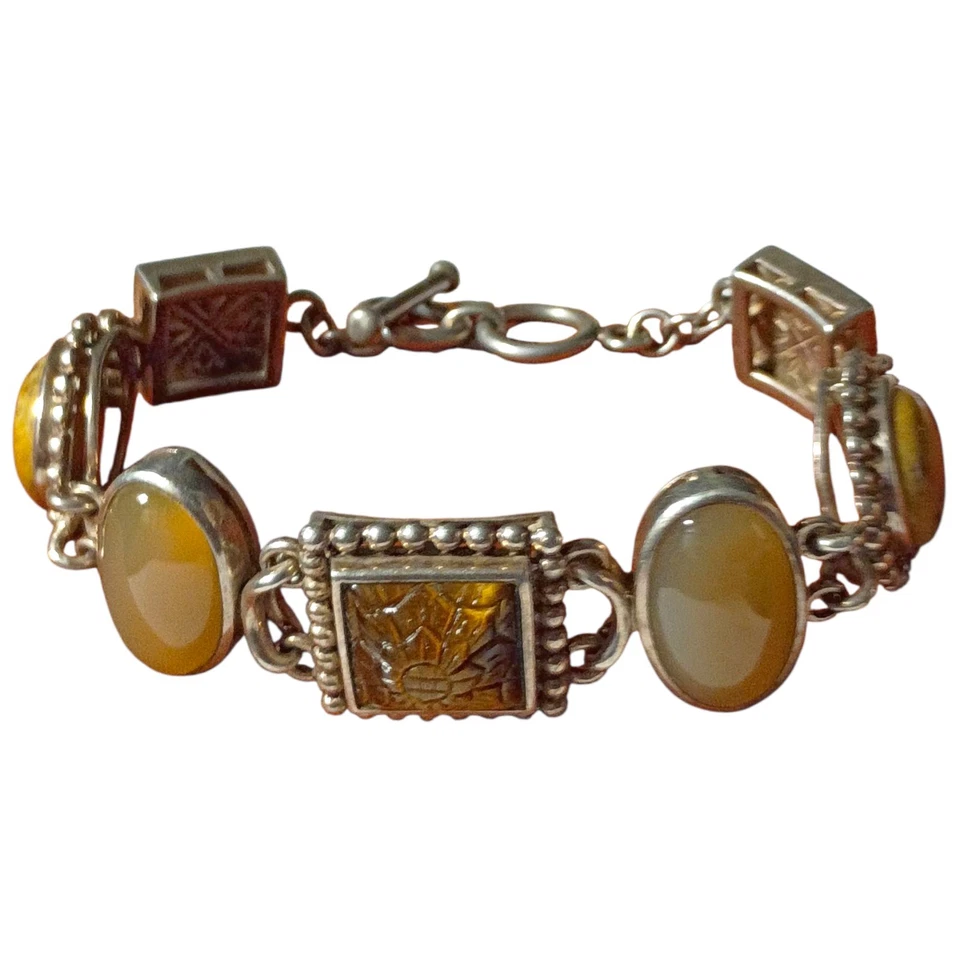 Pulsera estética WHITNEY KELLY 925 plata ojo de tigre jaspe y multipiedra Foto 1 de 4