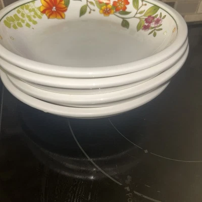 4 Ceramic Pasta Spring Bowls By Lock & Lock Wildflower 8” Stackable - Image 1 of 4