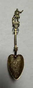 1893 WELTAUSSTELLUNG COLUMBUS SOUVENIR LÖFFEL - Goldwäsche auf Silber - 4,5” Länge - Bild 1 von 4