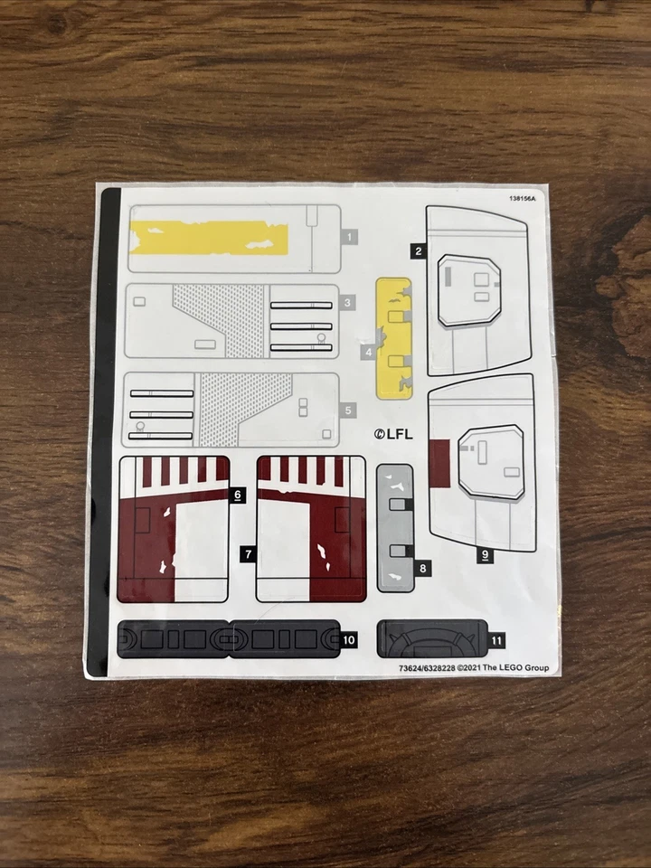 LEGO | Hoja de pegatinas para set 75301 Star Wars Luke Skywalker's X-Wing Fighter Foto 1 de 1