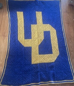 University of Delaware Blue Hens Handmade Afghan Blanket - Picture 1 of 2