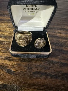 Sterling Silber & Diamant NAFC Jagdverein Life Mitglied Herren/Herren Ring MIT ANSTECKNADEL - Bild 1 von 11