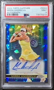 2024 Topps Chrome Sapphire * MIRRA ANDREEVA ROOKIE SAPPHIRE AUTO RC * PSA 9 - Picture 1 of 2