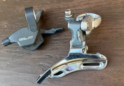 Shimano Deore XT FD-M738 SL-M739 front mech derailleur & shifter, 8 speed triple - Image 1 of 4