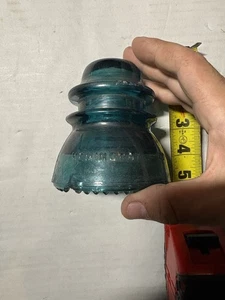 Vintage Large Teal Aqua Blue Hemingray 42 Glass Insulator Railroad, Telephone - Picture 1 of 3