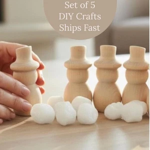 Menge 5-2-7/8" groß Holz Schneemänner Holz Schneemann Farbe Schneemann Zum Selbermachen Schneemann  - Bild 1 von 13