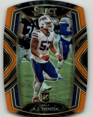 2020 Panini Select A.J. Epenesa Orange Prizm Die Cut Rookie #295 RC Bills - Image 1 of 2