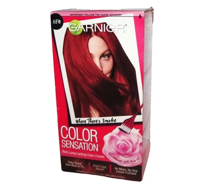 Tinte en crema para color de cabello Garnier Color Sensation 6,60 rojo ardiente intenso NUEVO SELLADO Foto 1 de 4
