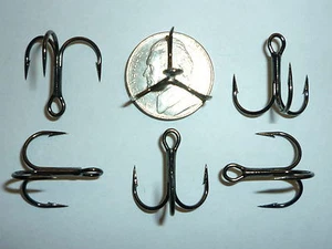 (25) VMC SHORT-SHANK 1X TREBLE HOOKS (SIZE 4) BLACK (9651BN) BULK 9651 - Picture 1 of 1
