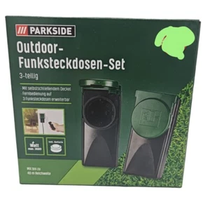 PARKSIDE  Outdoor-Funksteckdosen-Set 3-teilig Fernbedienung Erweiterbar NEU - Foto 1 di 12