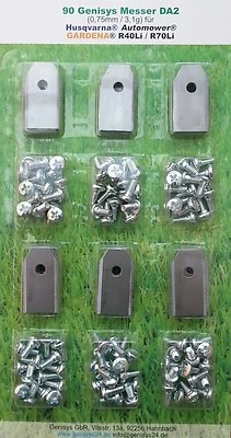 90 Ersatz-Messer Qualitäts-Klingen Husqvarna Automower 310 0,75mm + Schrauben - Bild 1 von 2
