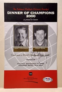 Steve Young signed 49ers "Dinner of Champions" Program cover - HOF -PSA/DNA Auth - Picture 1 of 3