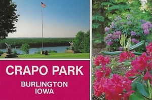 Postcard Iowa Burlington Crapo Park Des Moines County Mississippi River NrMNT - Picture 1 of 1