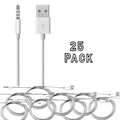 Apple USB Charge Sync Cable for iPod Shuffle MC003ZM/A White - Open Box - Image 1 of 4