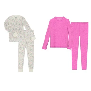 Girl’s Athletic Works Waffle Thermal Set, Size 4/5 & 6/6X, Pink & Floral avail. - Picture 1 of 3