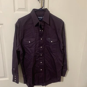 Wrangler Shirt Men’s XL Western Cowboy Pearl Snap Purple 16-33 Excellent Cond!! - Picture 1 of 6