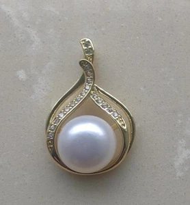 HEISSER AAAA 9-10 MM SÜDSEE ECHTE WEISSE OHRSTECKER PERLE ANHÄNGER - Bild 1 von 3