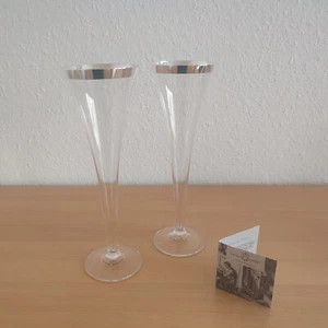 Champagner-/ Sektflöten (2 Stück) aus der Silbermanufaktur Sonja Quandt. NEU - Bild 1 von 11