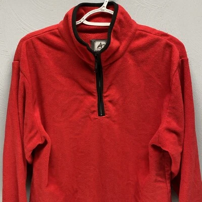 Sudadera Athletech Roja Atlética 1/4 Cremallera Polar Talla Pequeña Para Hombre Manga Larga Foto 1 de 4