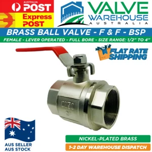 Brass Ball Valve - F&F Full Bore - Lever Operated - 15mm - 100mm (1/2x4") - Picture 1 of 4
