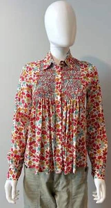 Loretta Caponi Floral Blouse Size Small - Bild 1 von 6