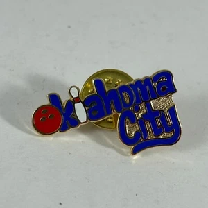 Oklahoma City Bowling Enamel Pin Sports - Picture 1 of 4