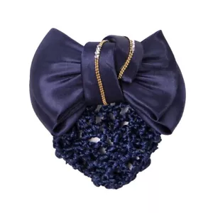 QHP HAIR BOW GOLDEN DRESSAGE SHOWING HAIR NET WITH BOW CLIP - Picture 1 of 2