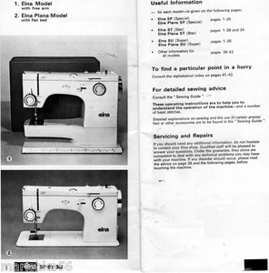 ELNA SP 31, Star 41, SU 62, SU 64 INSTRUCTION / OPERATING  MANUAL on  CD - Picture 1 of 2