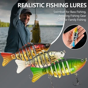 3-6x Lifelike 7 Segments Fischköder Multi-Joint Swimbait Crankbait Crucian Carp - Bild 1 von 17