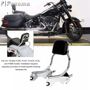 Almohadilla de respaldo desmontable cromada Sissy Bar para Harley Street Bob FXBB - Imagen 1 de 10