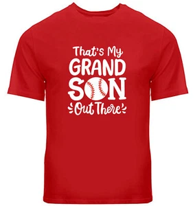 Grandparents T-Shirt Game Day Tee That's My Grandson Out There Baseball Shirt - Picture 1 of 24